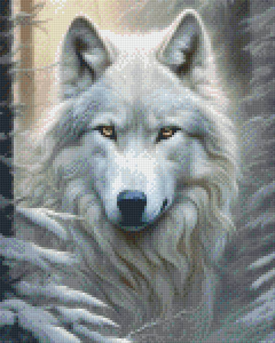 Winter Wolf [9] Nine Baseplates Pixelhobby Mini Mosaic Art Kit